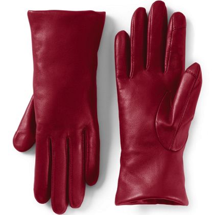 Women's EZ Touch Screen Cashmere Lined Leather Gloves - primary
