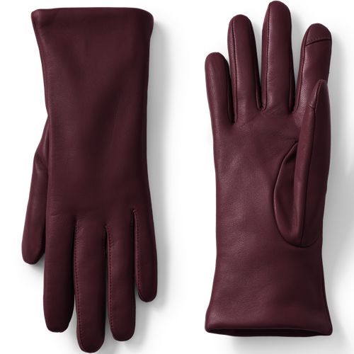 Women's EZ Touch Screen Cashmere Lined Leather Gloves