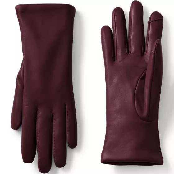 Women's EZ Touch Screen Cashmere Lined Leather Gloves - primary