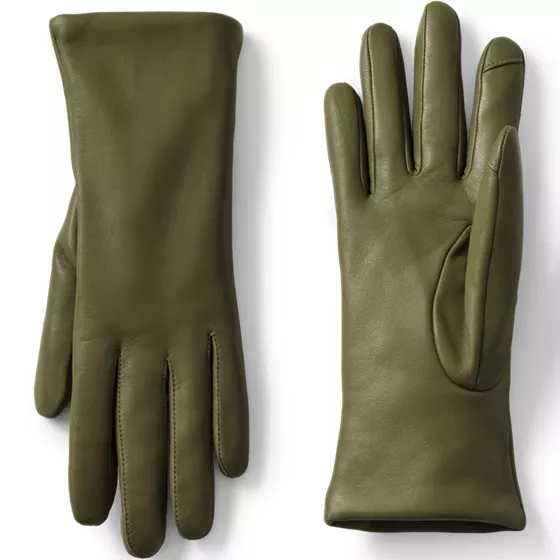 Women's EZ Touch Screen Cashmere Lined Leather Gloves - primary