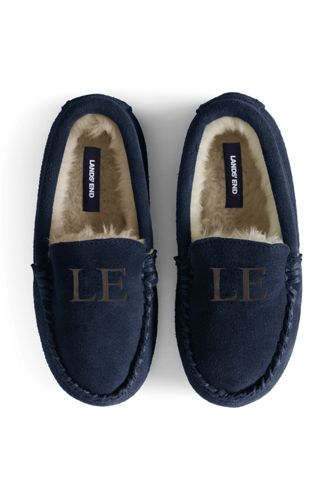 Kids Suede Leather Moccasin Slippers from Lands' End
