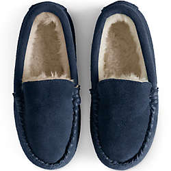 Kids Suede Leather Moccasin Slippers, alternative image