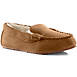 Kids Suede Leather Moccasin Slippers, Front