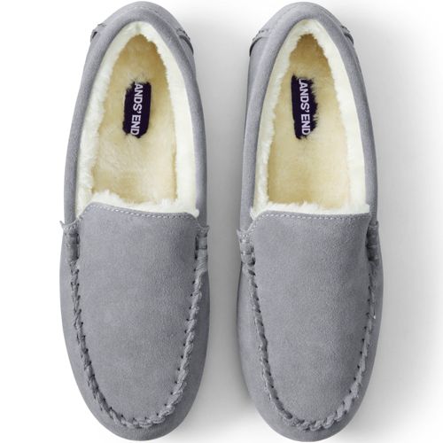 Women's Suede Moccasin Slippers | Lands' End