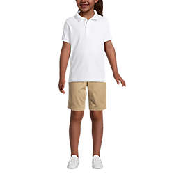 Little Kids Short Sleeve Tailored Fit Interlock Polo Shirt, Front