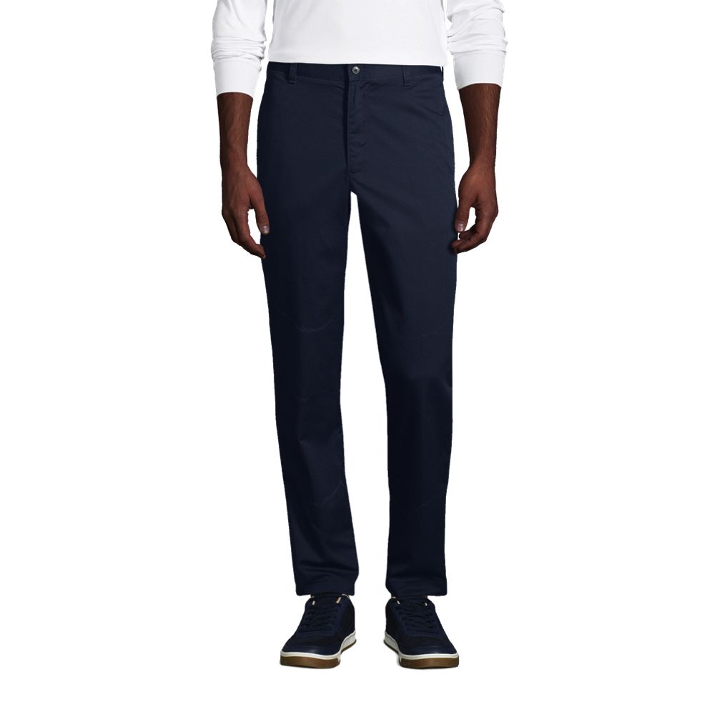 Men's Tailored Fit Blend Plain Front Pants | Lands' End