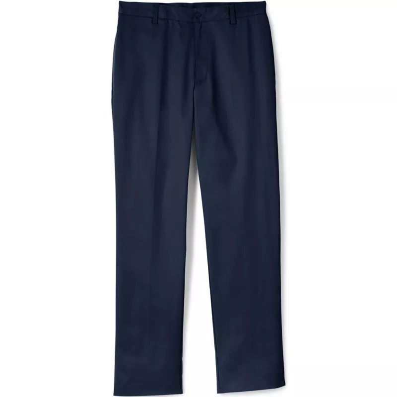 Men's Tailored Fit Blend Plain Front Pants, Front
