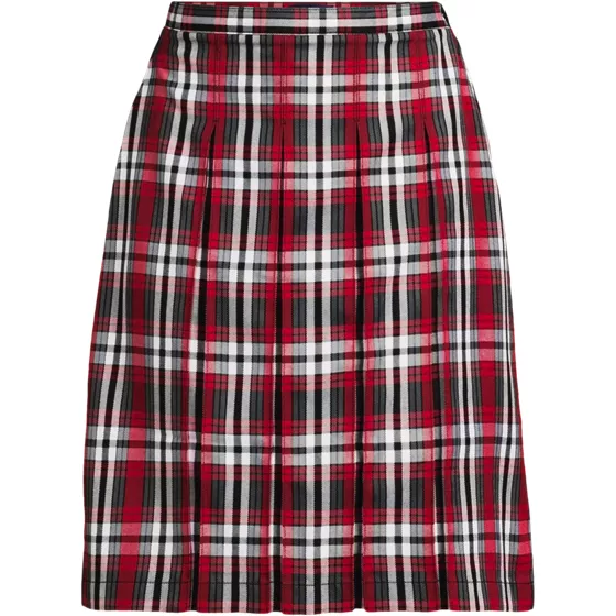 Women's Plaid Box Pleat Skirt Top of the Knee - primary