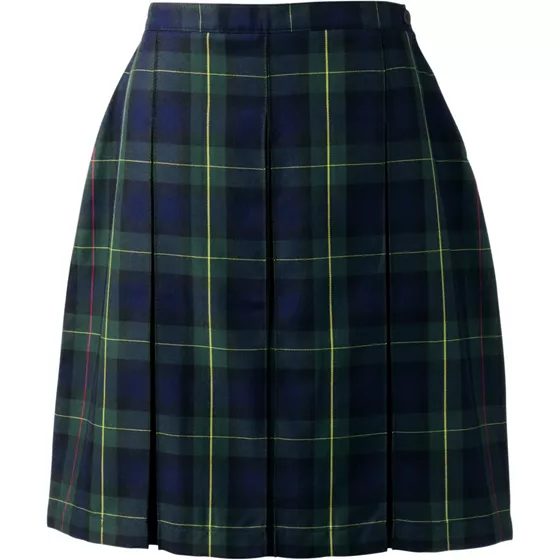 Women's Plaid Box Pleat Skirt Top of the Knee - primary