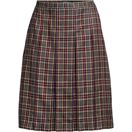 Women's Plaid Box Pleat Skirt Top of the Knee - primary