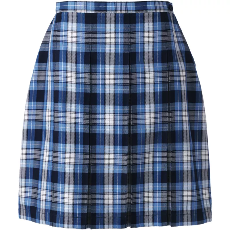 Women's Plaid Box Pleat Skirt Top of the Knee, Front