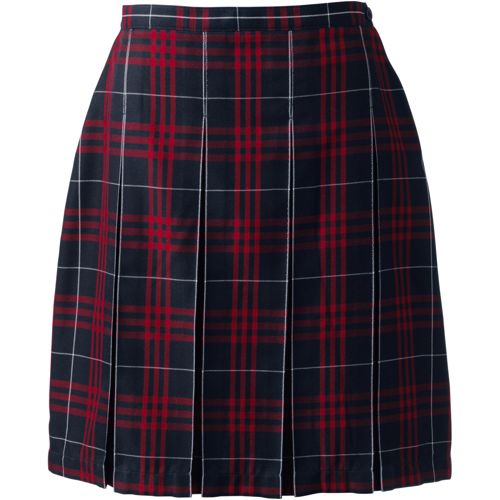 Women's Plaid Box Pleat Skirt Top of the Knee