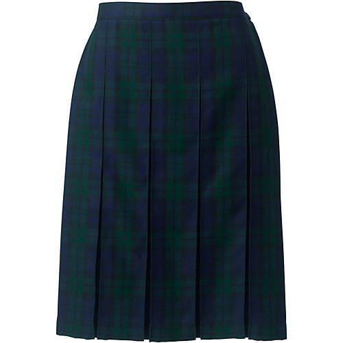 Women's Plaid Box Pleat Skirt Top of the Knee - Secondary
