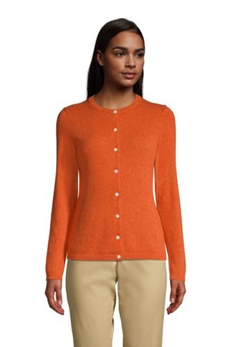 womens long orange cardigan