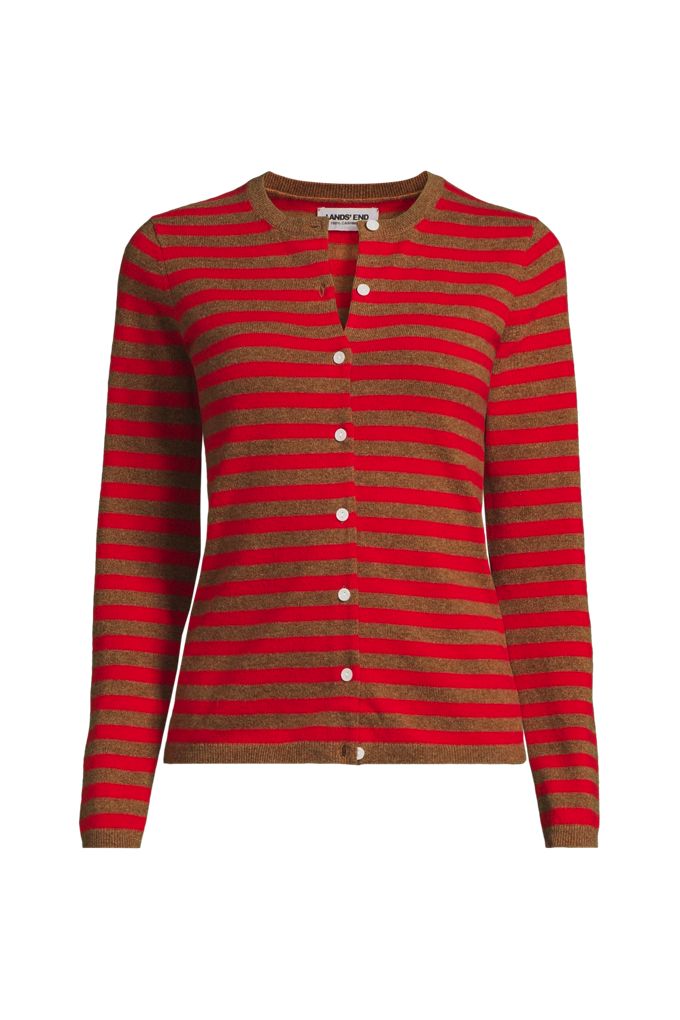 Women's Cashmere Cardigan Sweater - Lands' End - Red - S