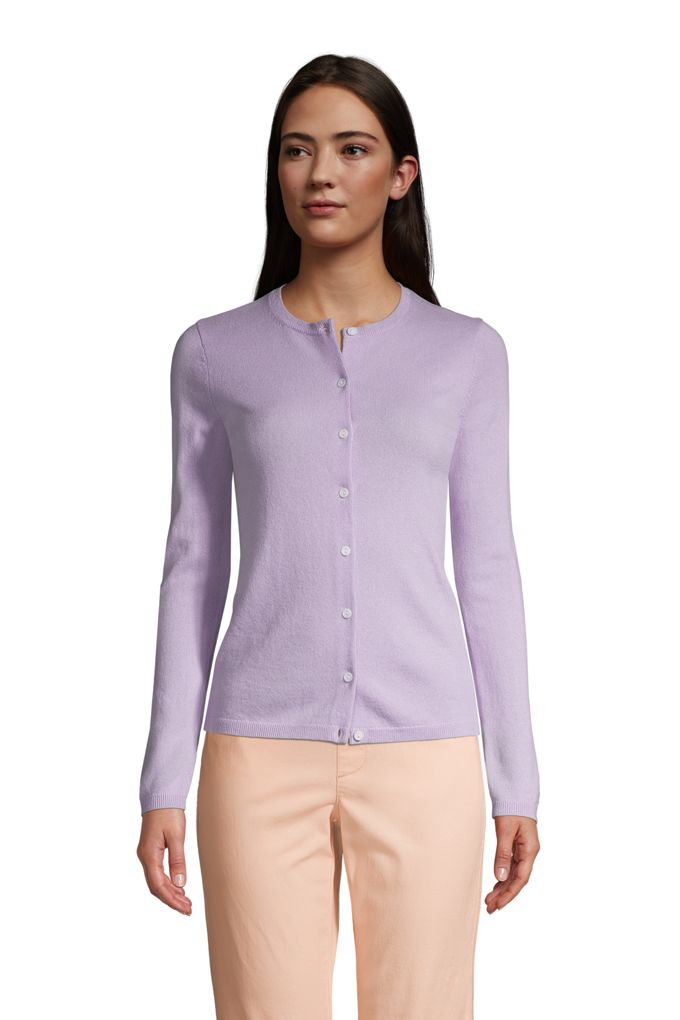 Lands' EndWomen's Cashmere Cardigan Sweater Lands' End Purple XS DailyMail