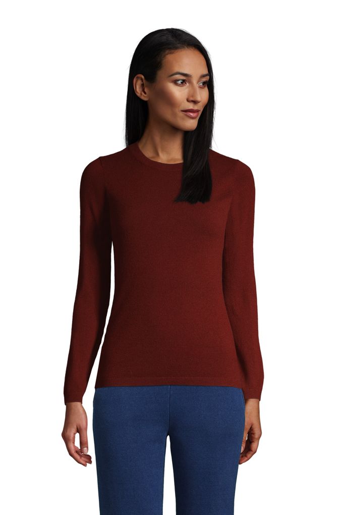 Lands' EndWomen's Petite Cashmere Crewneck Sweater Lands' End Red