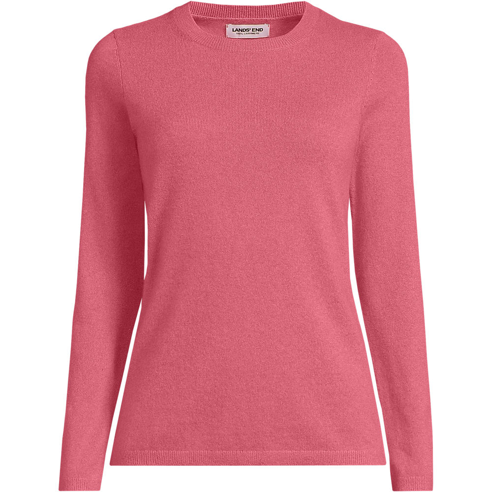 Crew Neck Cashmere Jumper, Women, size: S, regular, Red, Cashmere, by Lands' End
