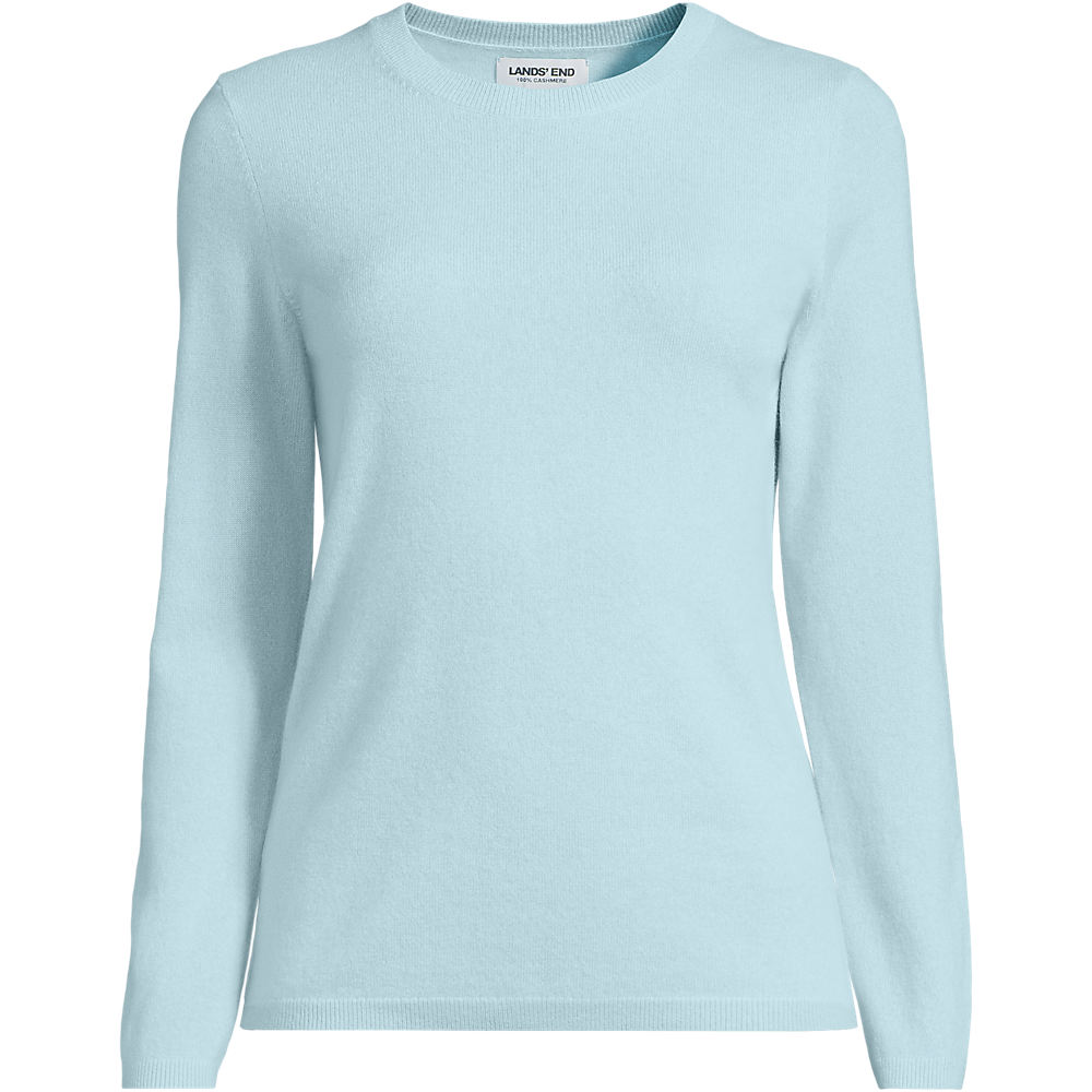 Crew Neck Cashmere Jumper, Women, size: XS, regular, Blue, Cashmere, by Lands' End