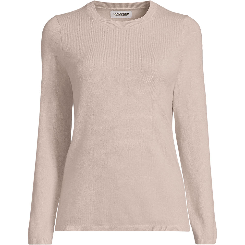 Crew Neck Cashmere Jumper, Women, size: S, petite, Brown, Cashmere, by Lands' End