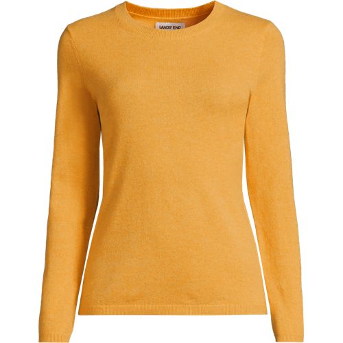 Crew Neck Cashmere Jumper, Women, size: S, regular, Yellow, Cashmere, by Lands' End