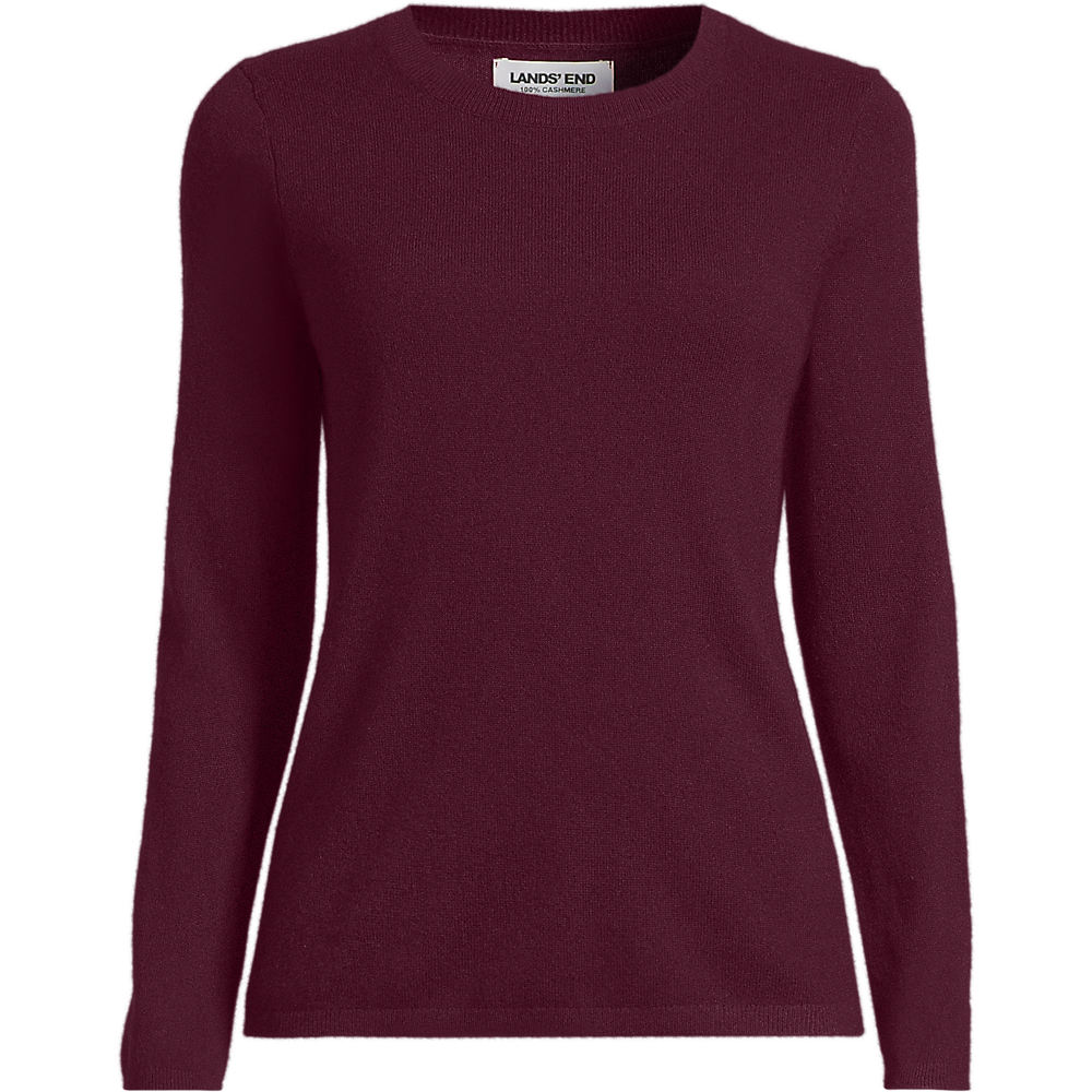 Crew Neck Cashmere Jumper, Women, size: 2XL, plus, Red, Cashmere, by Lands' End