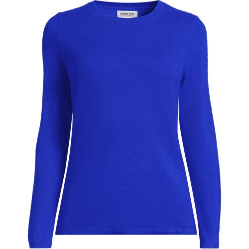 Crew Neck Cashmere Jumper, Women, size: 3XL, plus, Blue, Cashmere, by Lands' End