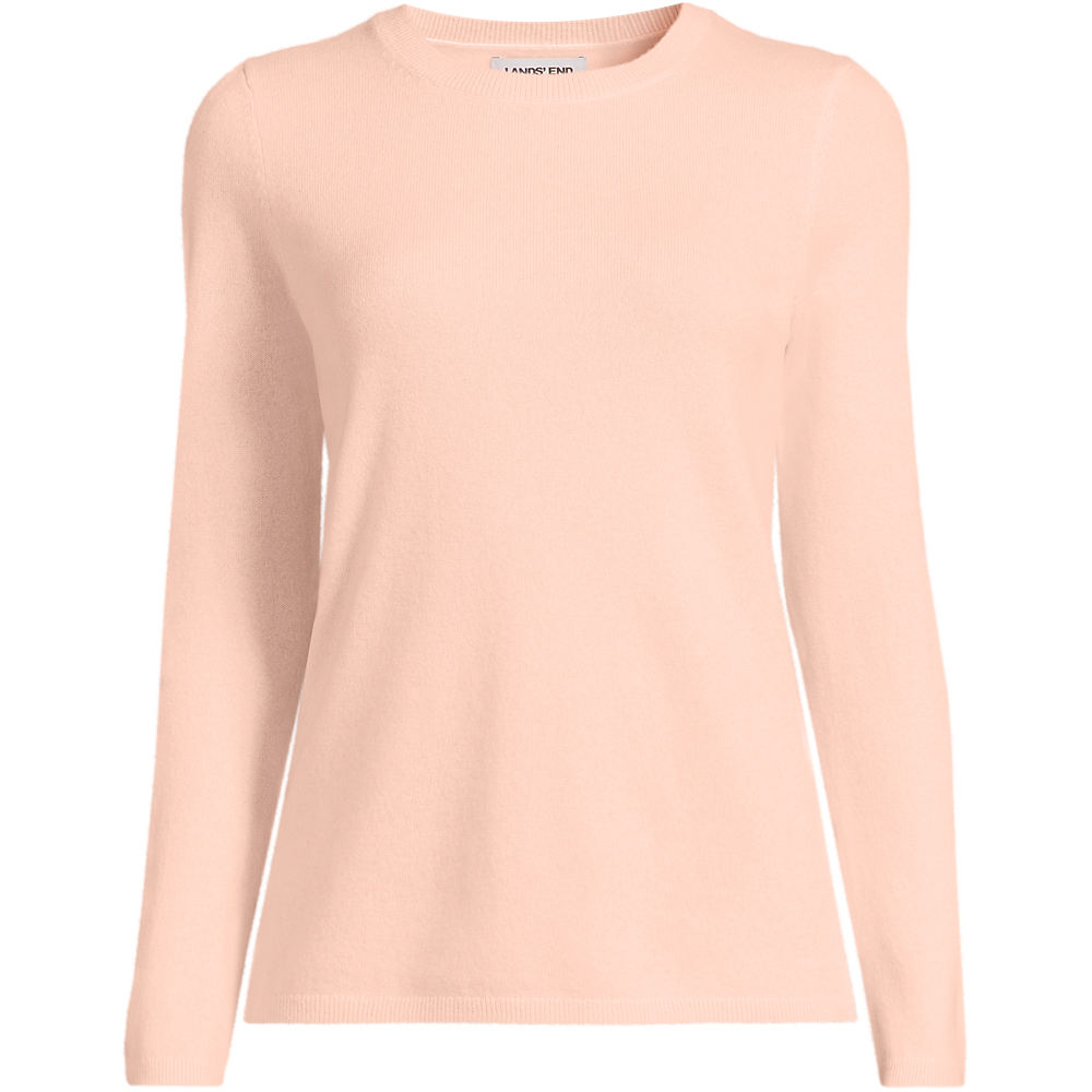 Crew Neck Cashmere Jumper, Women, size: XL, regular, Pink, Cashmere, by Lands' End