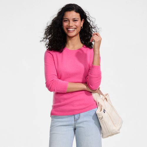 Crew Neck Cashmere Jumper, Women, size: S, regular, Pink, Cashmere, by Lands' End
