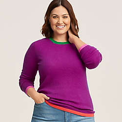 Women's Plus Size Cashmere Crewneck Sweater, Top