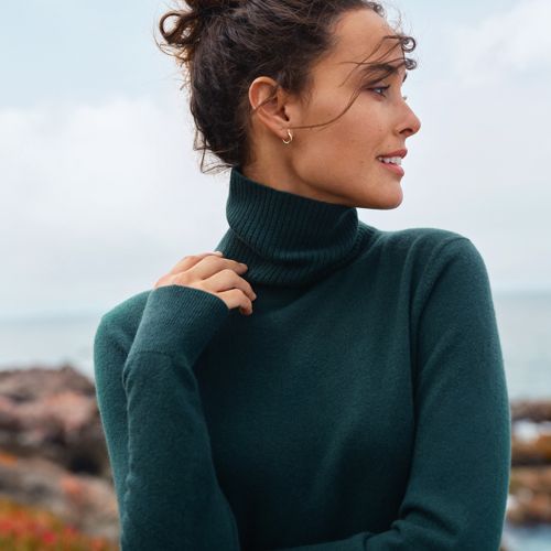 Women s Cashmere Roll Neck Jumper Lands End