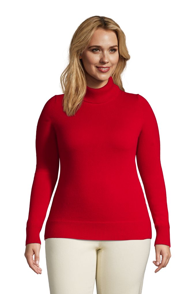 Lands' EndWomen's Plus Size Cashmere Turtleneck Sweater Lands' End