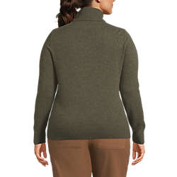 Women's Plus Size Cashmere Turtleneck Sweater, Back