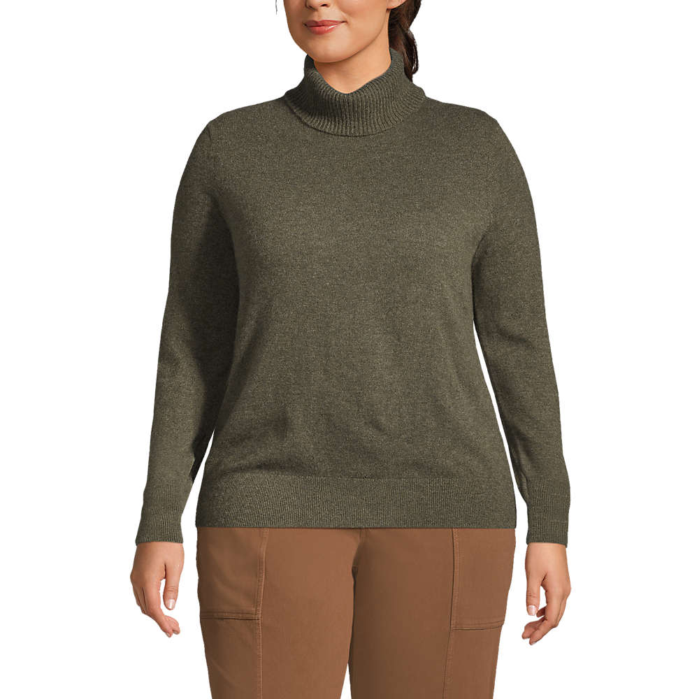 Women's Plus Size Cashmere Turtleneck Sweater, Front