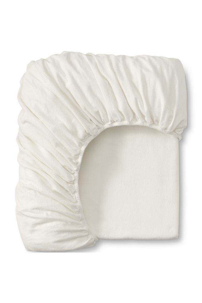 Lands' End Comfy Super Soft Cotton Flannel Fitted Bed Sheet - 5oz In White
