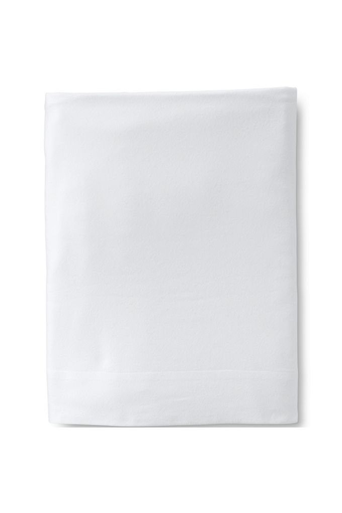 Lands' End Comfy Super Soft Cotton Flannel Flat Bed Sheet - 5oz In White