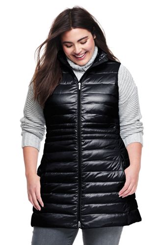 plus size long gilet