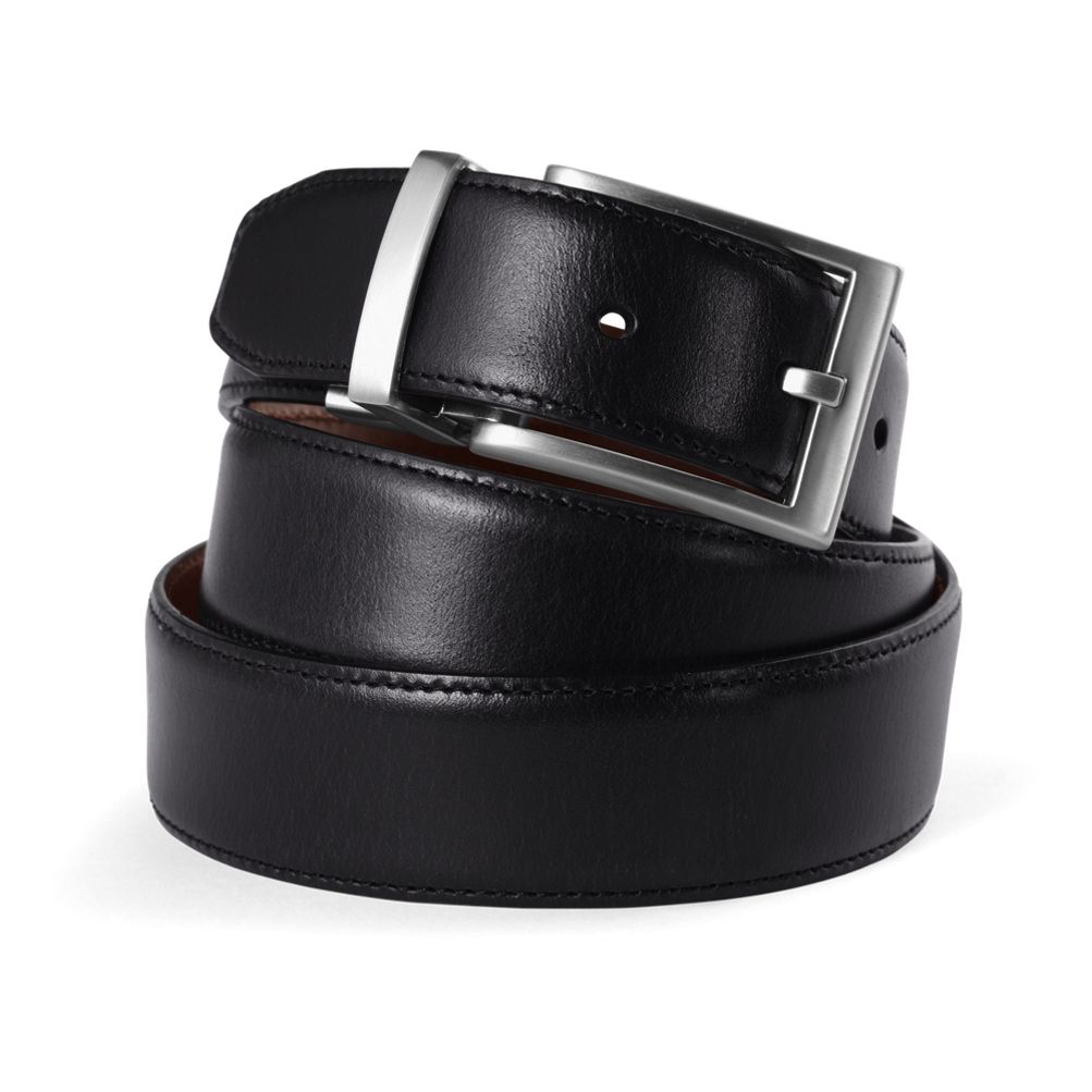 knee length dresses for ladies Men’s Heritage Reversible Full-Grain Leather Belt with Satin Nickel Buckle, Black/Tan / XXL main image 0