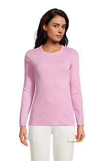 Women's Cotton Rib Long Sleeve Crewneck T-Shirt, Front