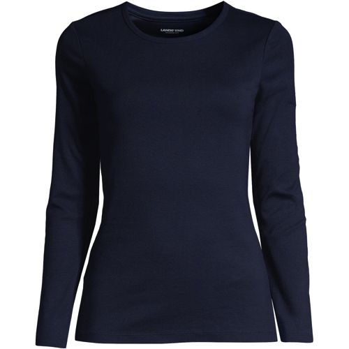 Women's All Cotton Long Sleeve Crewneck T-Shirt