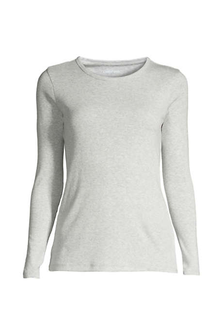 Women's All Cotton Long Sleeve Crewneck T-Shirt