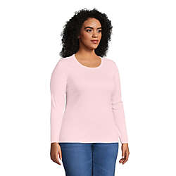 Women's Plus Size Cotton Rib Long Sleeve Crewneck T-Shirt, alternative image