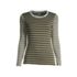 Women's Long Sleeve All Cotton Crewneck T-shirt Stripe, Front
