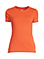 T-Shirt en Coton Finement Côtelé à Manches Courtes, Femme Stature Standard