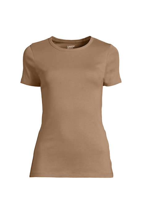 Women's All Cotton Short Sleeve Crewneck T-Shirt 