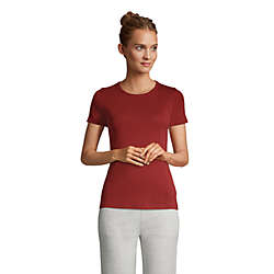 Women's Cotton Rib Short Sleeve Crewneck T-shirt, Front