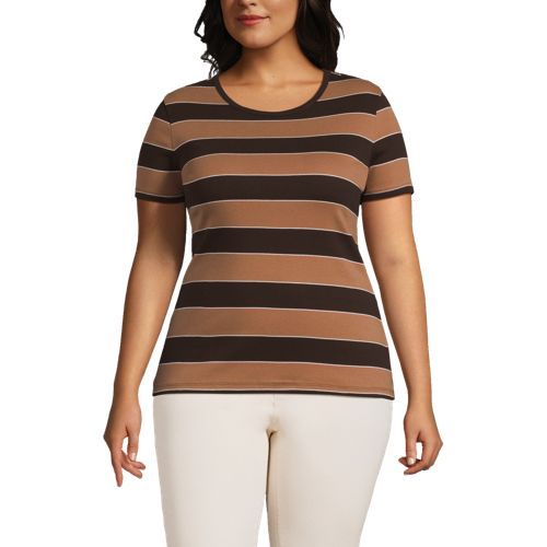 Women's Plus Size Cotton Rib Short Sleeve Crewneck T-shirt