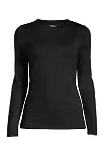 Women's Lightweight Fitted Long Sleeve Crewneck T-Shirt, Front