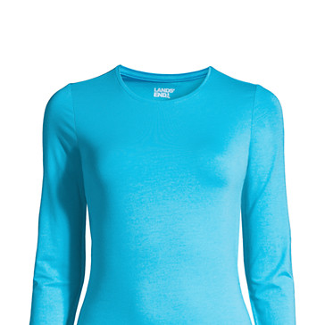 Le T-Shirt Stretch en Coton et Modal à Manches Longues, Femme Stature Standard image number 3