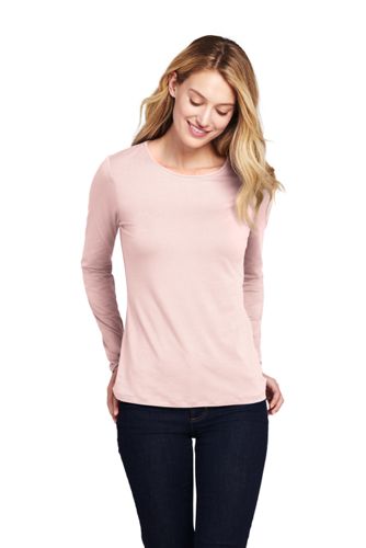 Women's Shaped Layering Long Sleeve T-shirt Crewneck